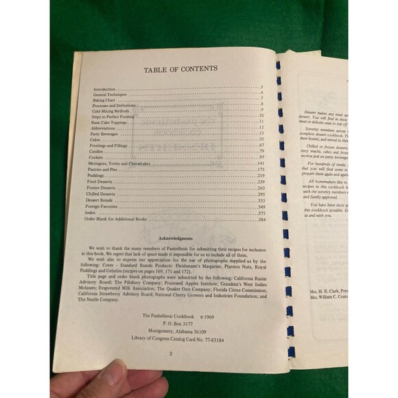 The Panhellenic Cookbook Desserts Vintage Cooking 1969 Recipes - Picture 2 of 9
